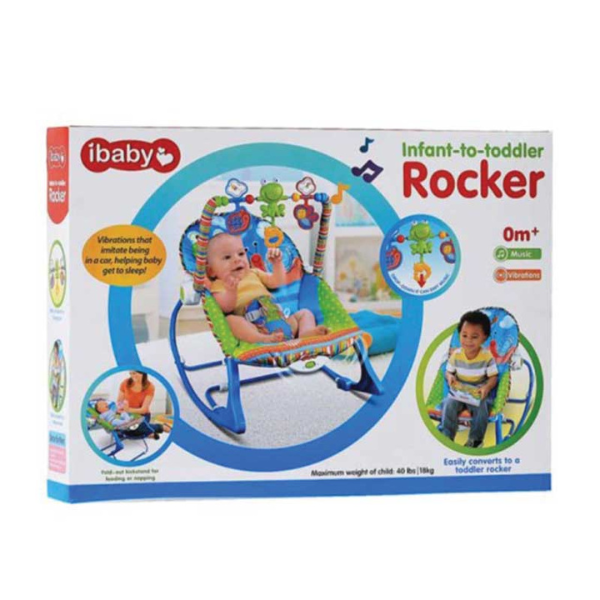 Ibaby Infant to Toddler Rocker (0m+ | Converts to Toddler Chair | Vibration & Music | 18kg Max)