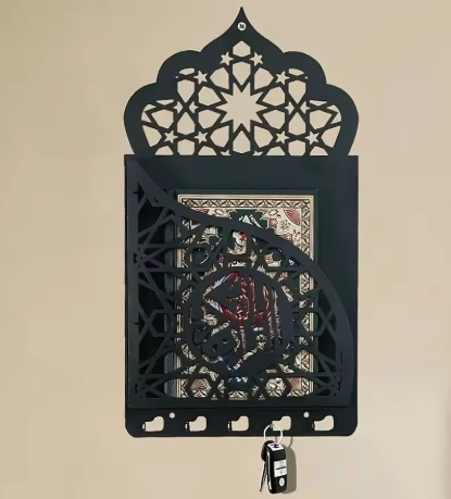 Quran Box With Tasbih Hanger – Wall Mounted Islamic Book Holder - Image 4