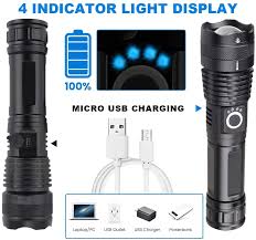 Rechargeable Waterproof Zoom LED Flashlight USB Torch Light (XHP50 GC) - Image 3