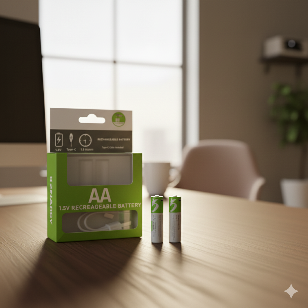 XZENERGY AA 1.5V Rechargeable Battery (2 Pcs) | Type-C Fast Charging | 2600mWh Li-ion Battery - Image 3