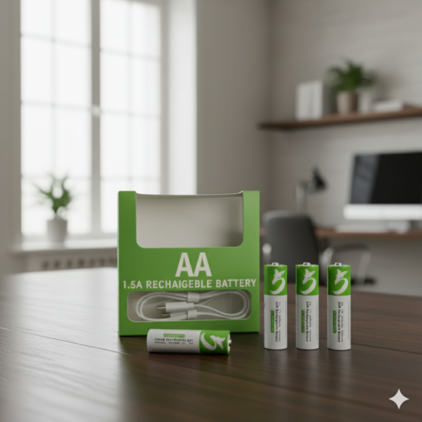 XZENERGY AA 1.5V Rechargeable Battery (4 Pcs) | Type-C Fast Charging | 2600mWh Li-ion Battery | Eco-Friendly Power Cells