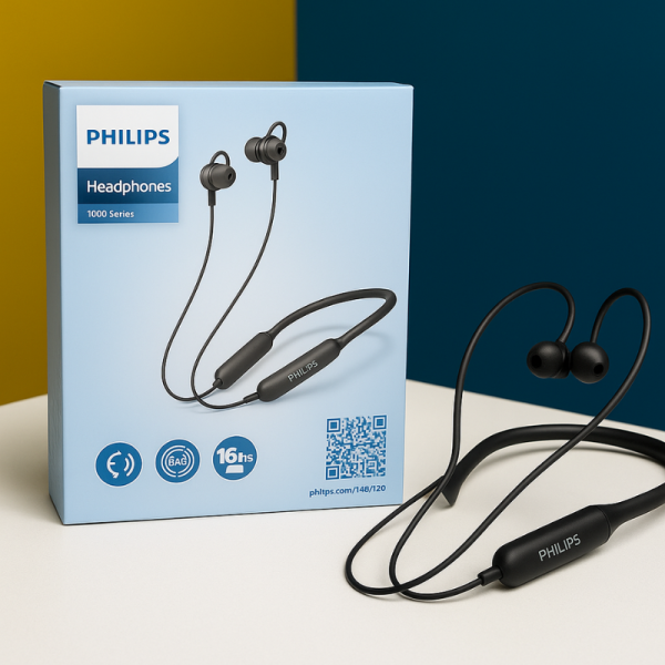 Philips TAN1120 Sports Neckband Bluetooth Earphone – 16H Battery | Deep Bass | Sweat-Resistant