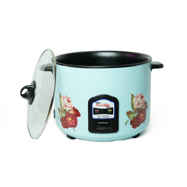 Prestige Apple Duo Electric Rice Cooker - 2.8L (1000W) Stainless Steel Body with Glass Lid